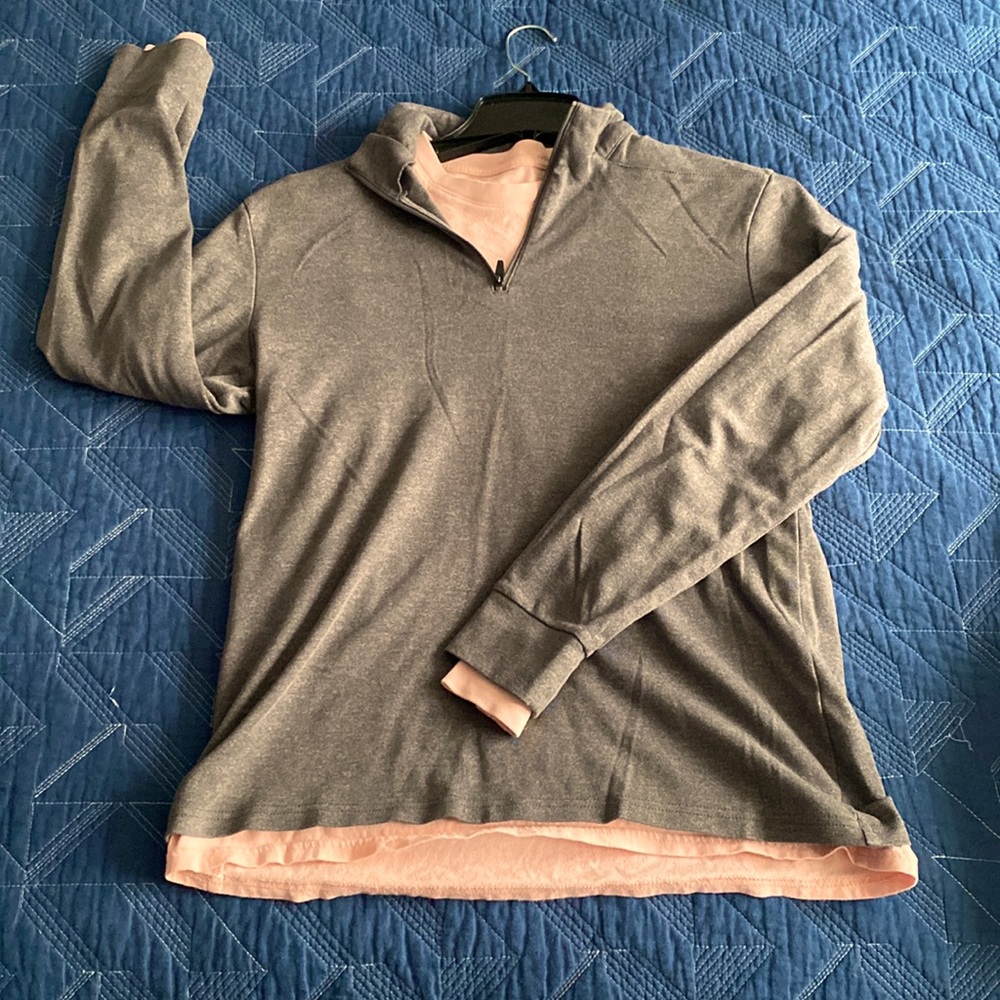 Marc Anthony quarter zip (s) with a long sleeve pink Aeropostale t-shirt (m)